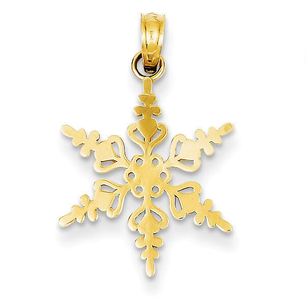 Snowflake Pendant 14k Gold Polished K4743