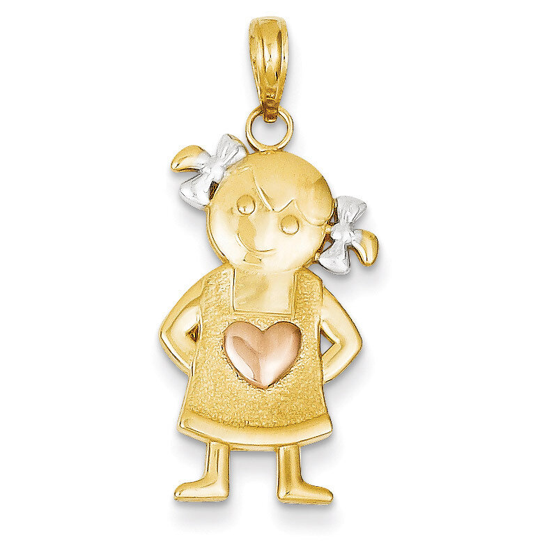 Girl Pendant 14K Gold &amp; Rhodium K4756, MPN: K4756, 637218161164