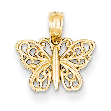 Filigree Butterfly Charm 14k Gold K4839