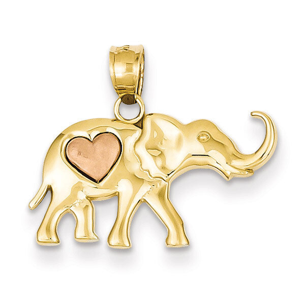 Elephant with Heart Charm 14k Yellow &amp; Rose Gold K4865