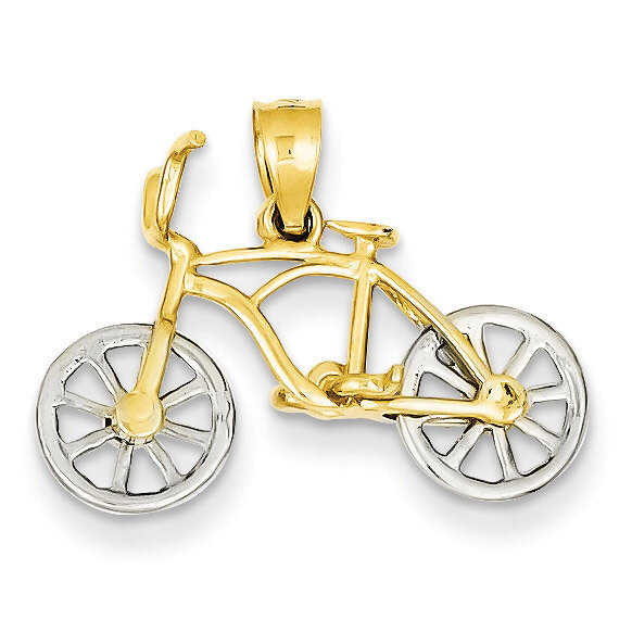 Moveable Bicycle Pendant 14k Two-Tone Gold K4924