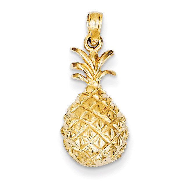 Pineapple Pendant 14k Gold Diamond-cut K4938