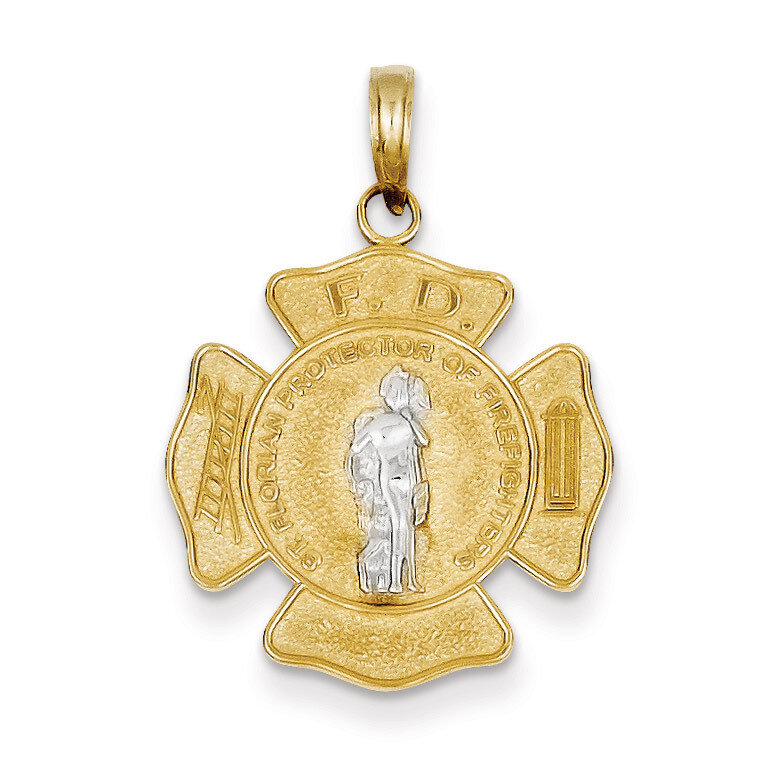Saint Florian Medal Pendant 14k Two-Tone Gold K5083