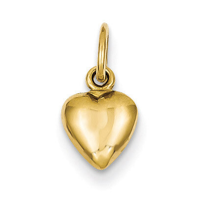 3-Dimensional Medium Heart Charm 14k Gold Solid Polished K795