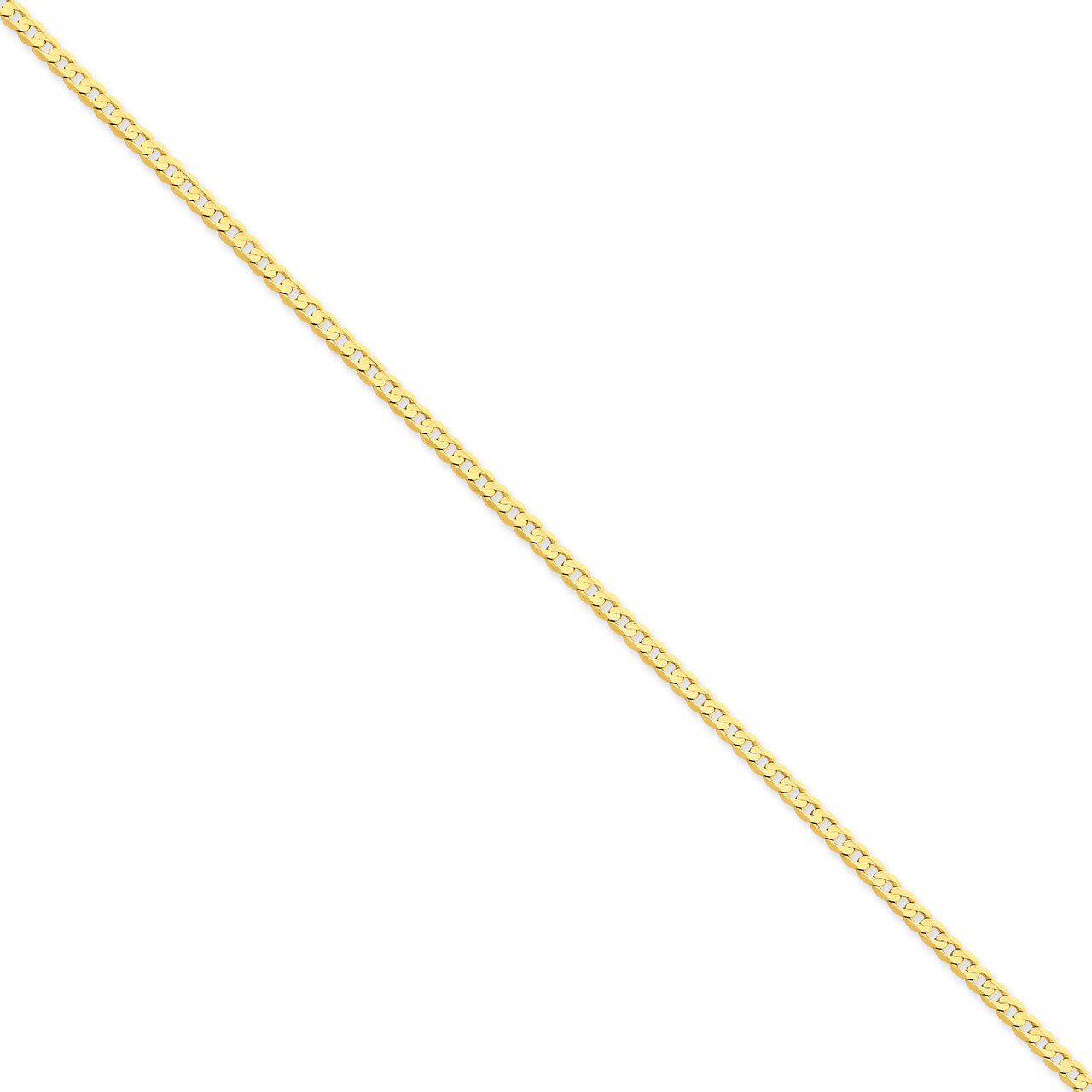 3mm Concave Curb (Lightweight) Chain 22 Inch 14k Gold LCR080-22