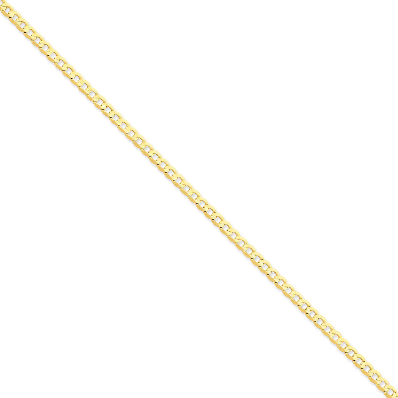 3.8mm Concave Curb Chain 24 Inch 14k Gold LCR100-24