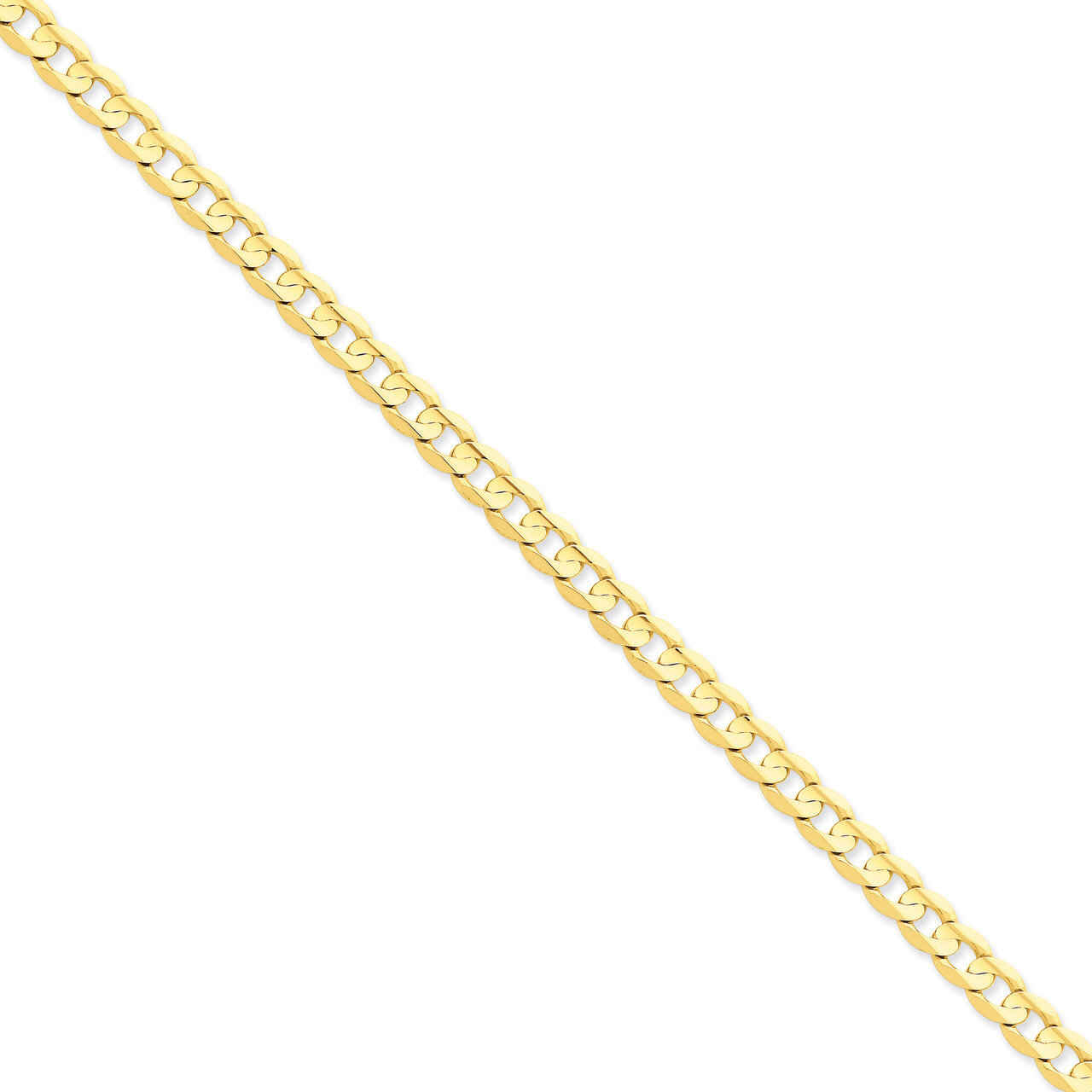 6.75mm Open Concave Curb Chain 24 Inch 14k Gold LCR180-24
