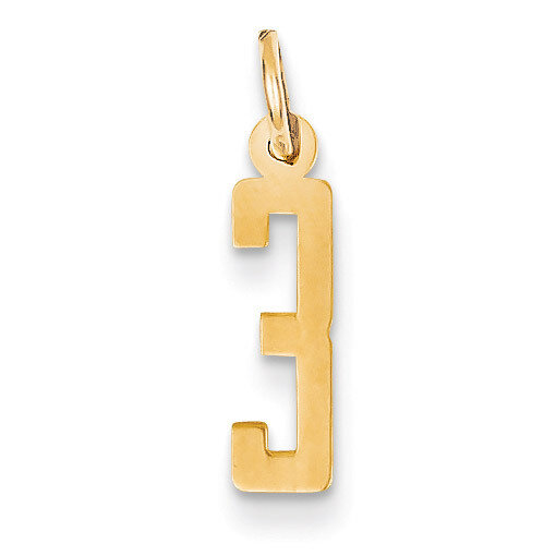 Small Polished Elongated 3 Charm 14k Gold LES03, MPN: LES03, 886774101675