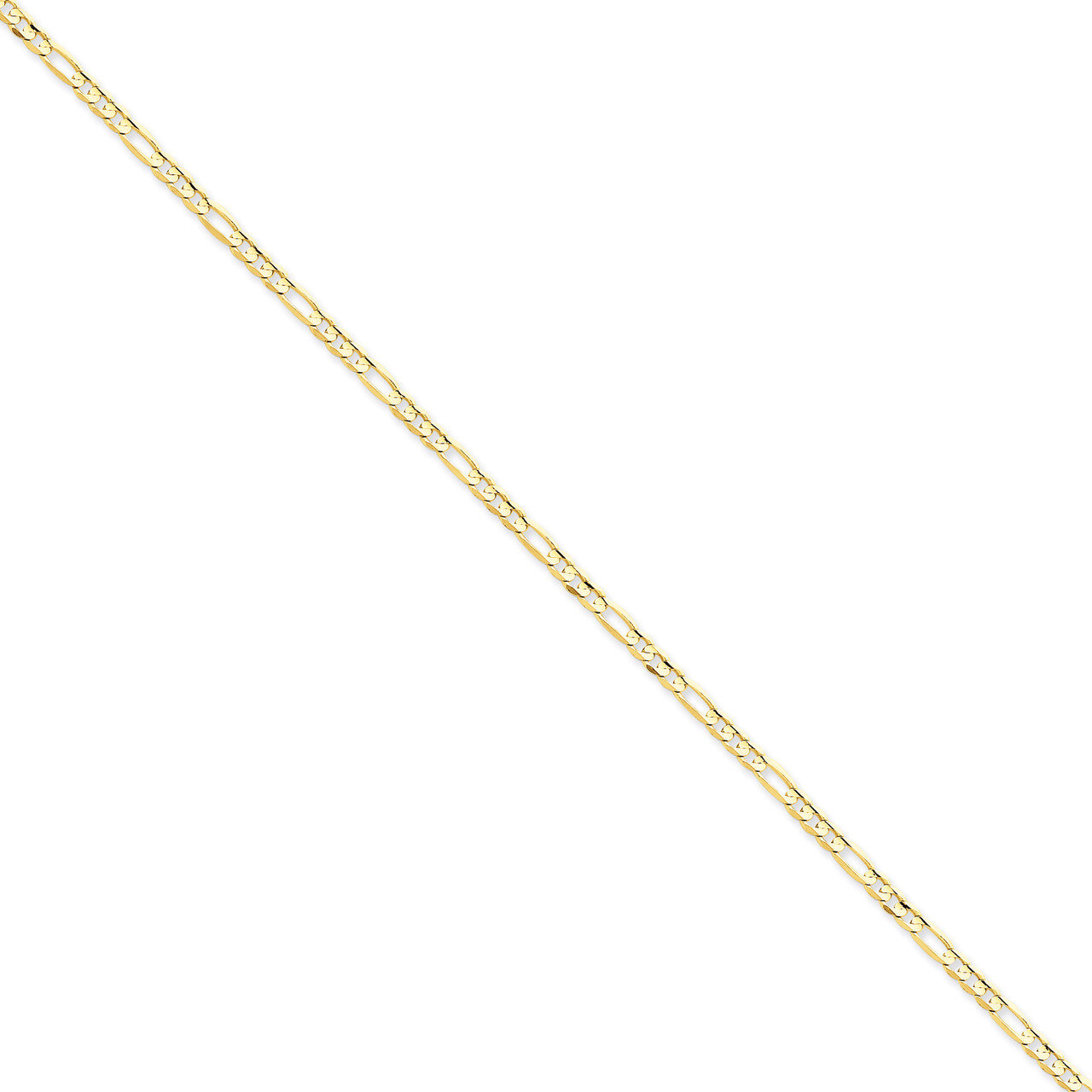 3mm Concave Open Figaro Chain 18 Inch 14k Gold LFG080-18