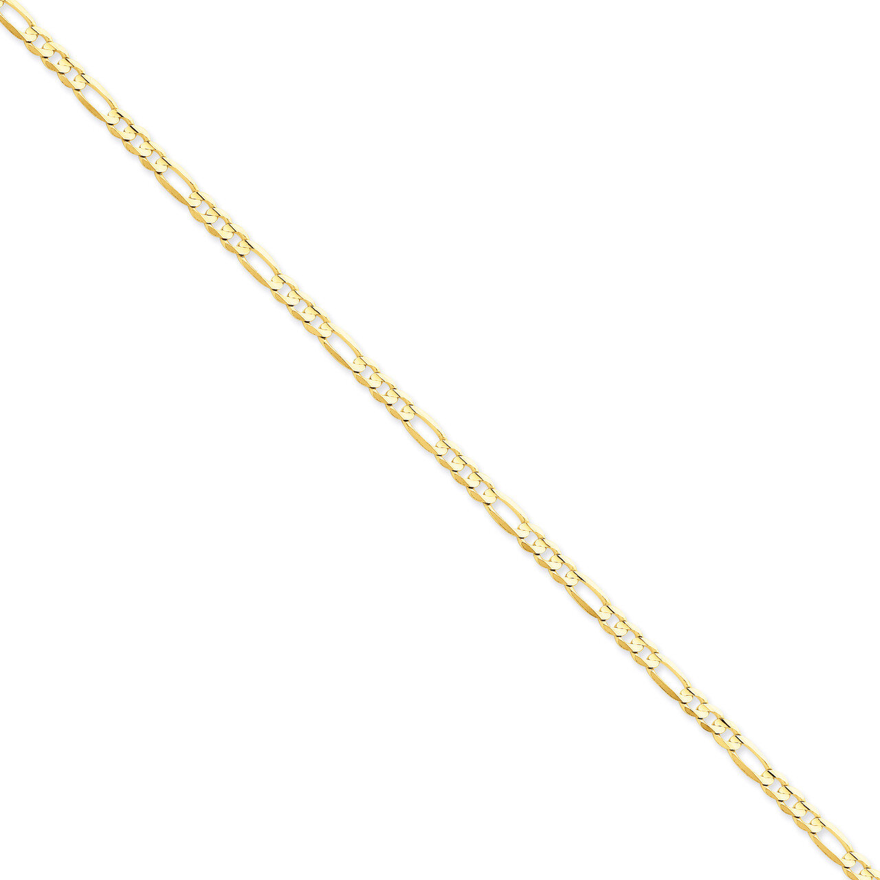 4mm Concave Open Figaro Chain 16 Inch 14k Gold LFG100-16, MPN: LFG100-16, 886774416908