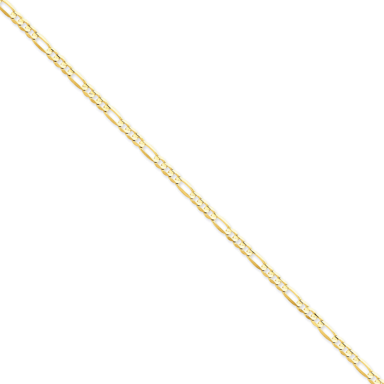 4mm Concave Open Figaro Chain 24 Inch 14k Gold LFG100-24