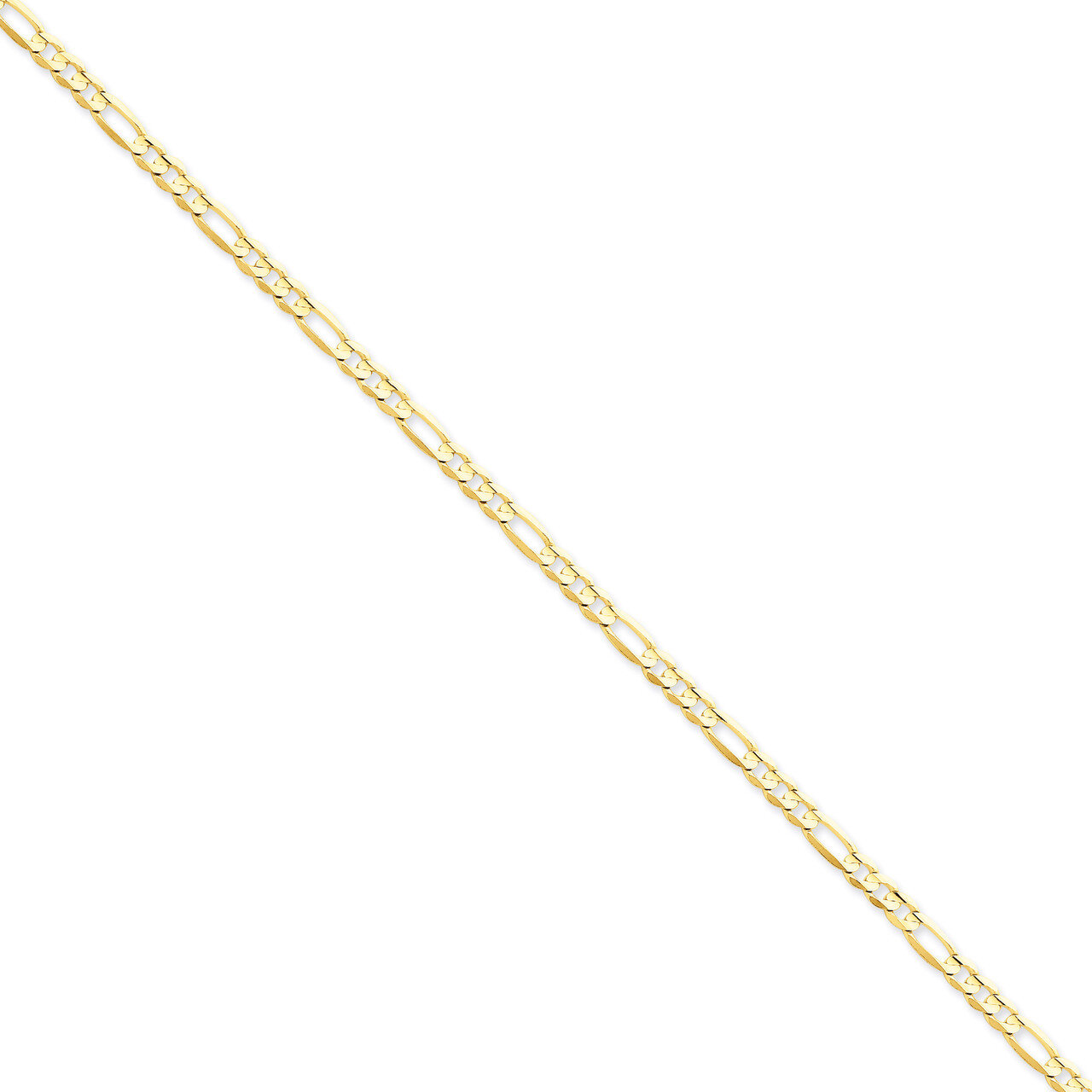 4mm Concave Open Figaro Chain 7 Inch 14k Gold LFG100-7