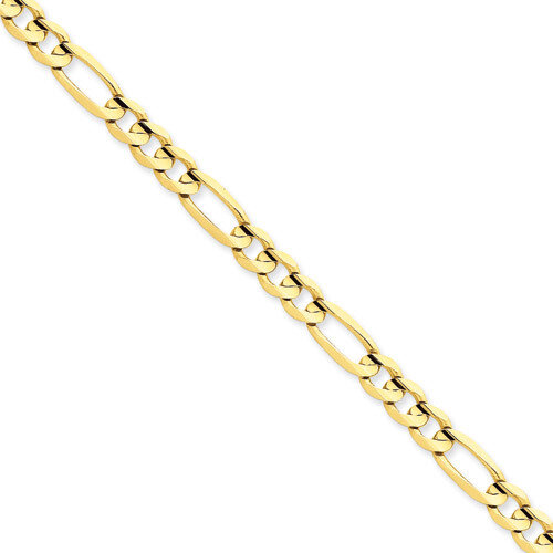6mm Concave Open Figaro Chain 22 Inch 14k Gold LFG160-22