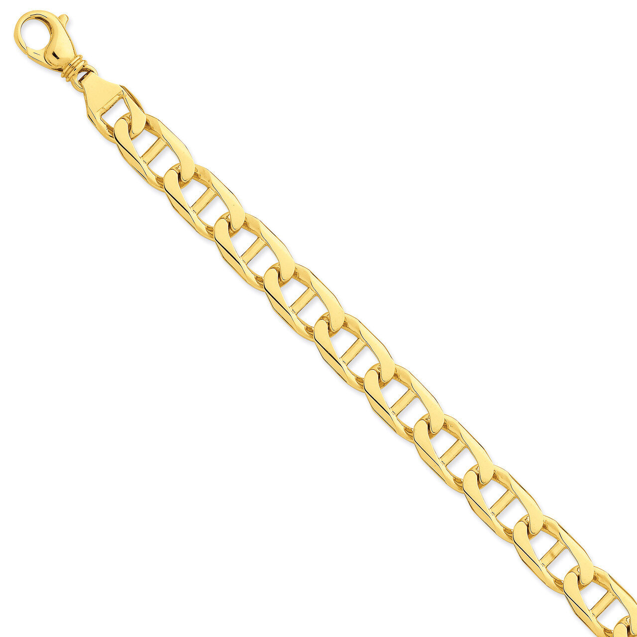 11mm Hand-Polished Anchor Link Chain 22 Inch 14k Gold LK102-22
