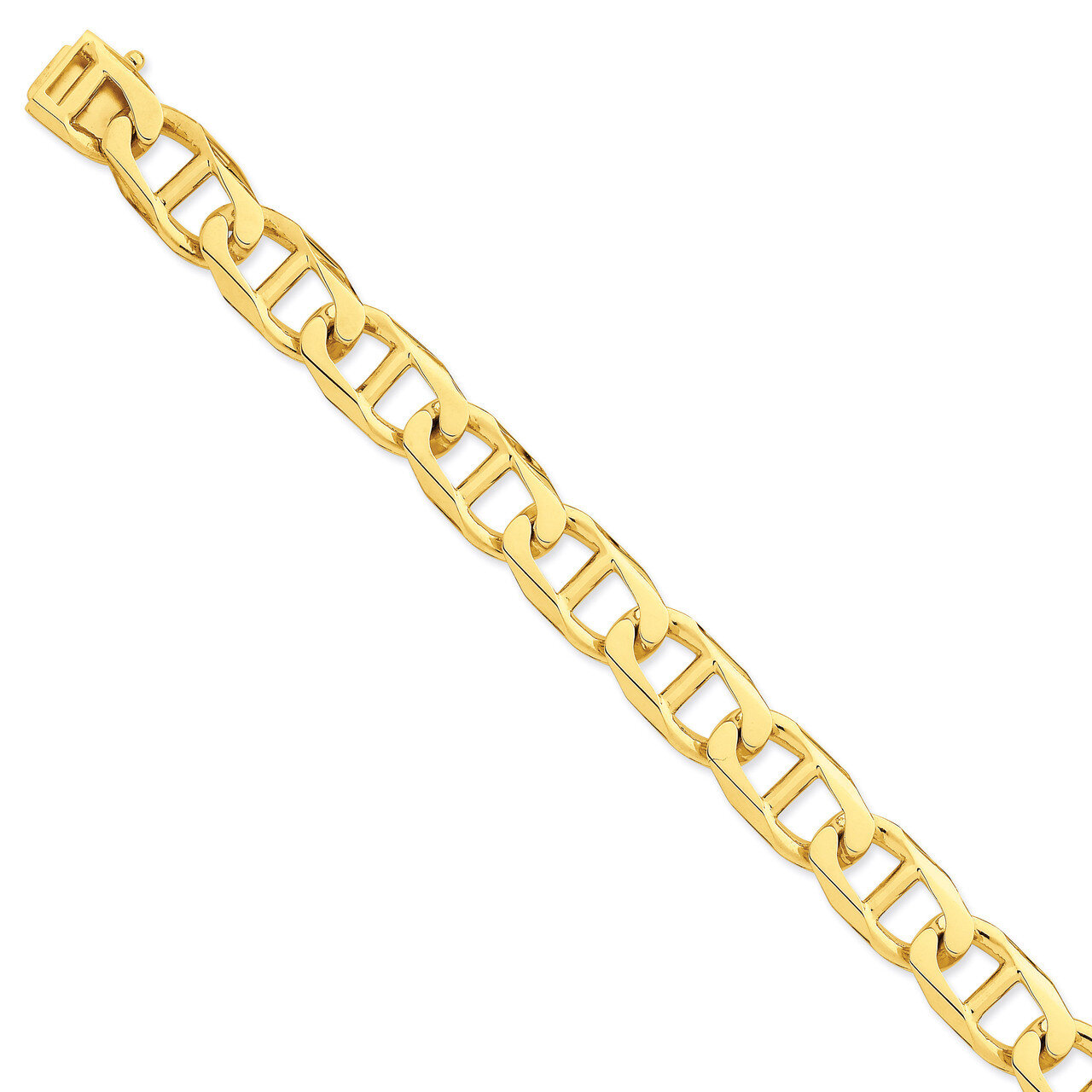 13mm Hand-Polished Anchor Link Chain 24 Inch 14k Gold LK103-24