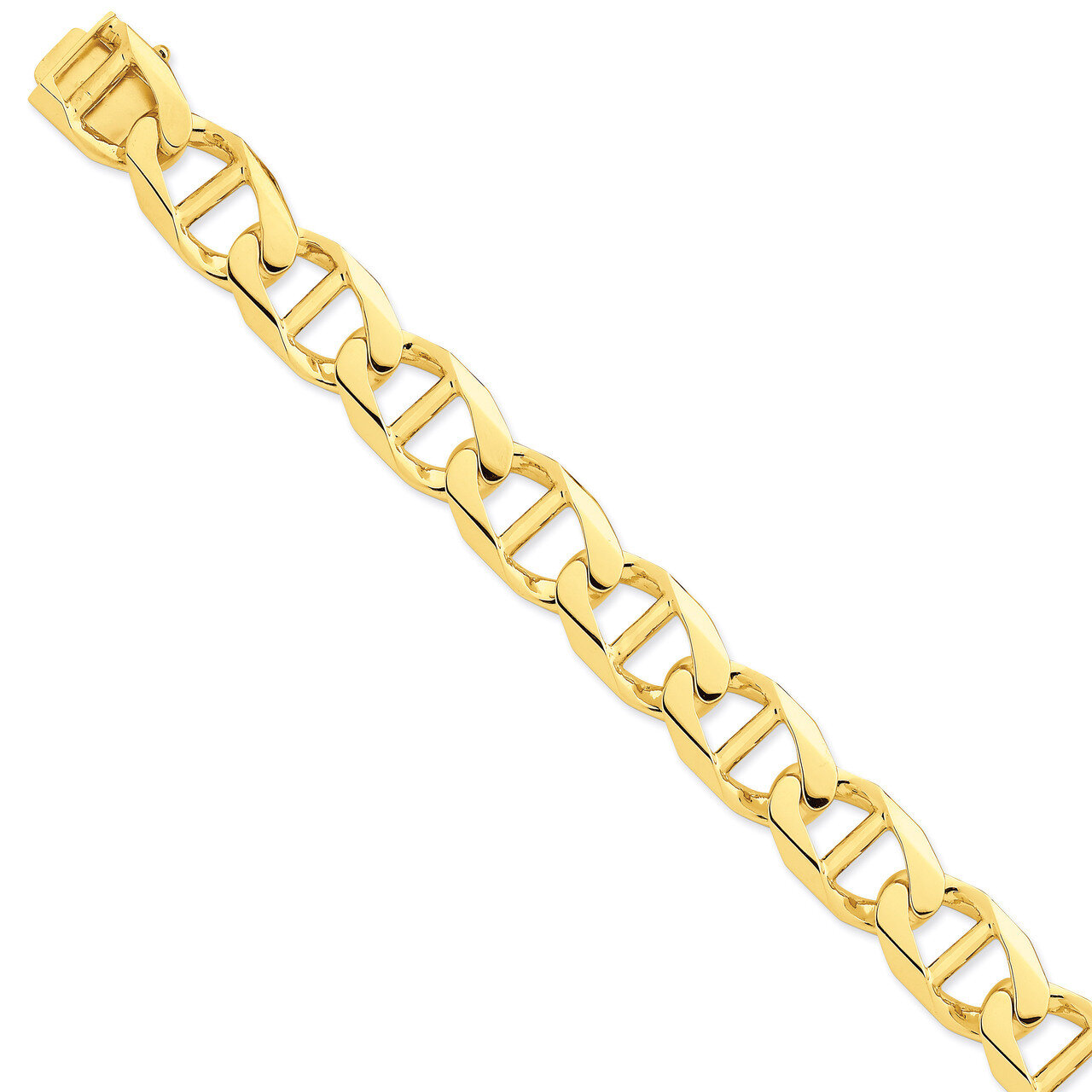 15mm Hand-Polished Anchor Link Chain 22 Inch 14k Gold LK104-22