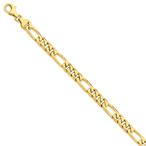 7mm Hand-polished Figaro Link Chain 8 Inch 14k Gold LK107-8, MPN: LK107-8, 886774404080