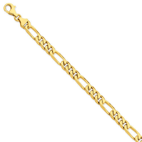 7mm Hand-polished Figaro Link Chain 9 Inch 14k Gold LK107-9