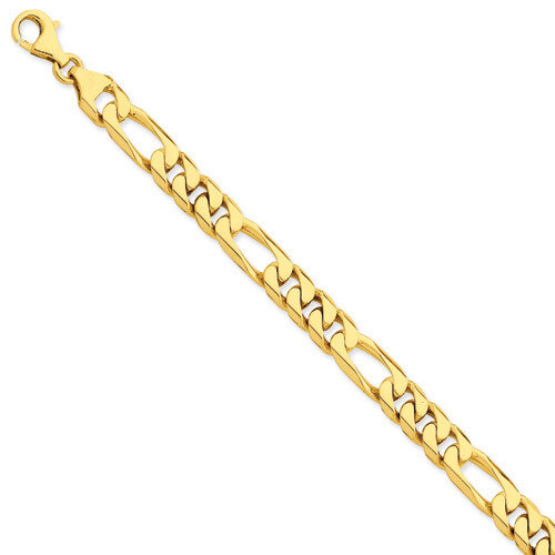 8mm Hand-polished Figaro Link Chain 9 Inch 14k Gold LK108-9