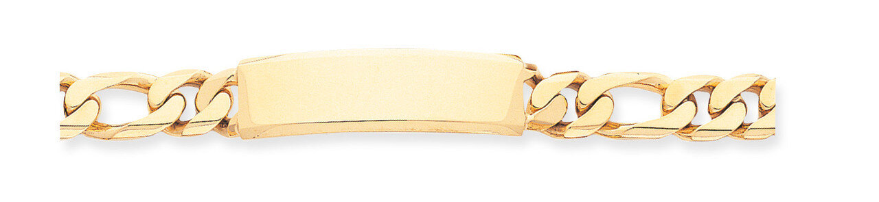 Hand-polished Figaro Link ID Bracelet 8.5 Inch 14k Gold LK110ID-8.5