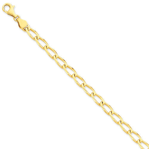 6mm Hand-Polished Open Link Chain 24 Inch 14k Gold LK113-24