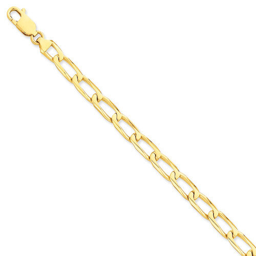 6.5mm Hand-Polished Open Link Chain 9 Inch 14k Gold LK114-9