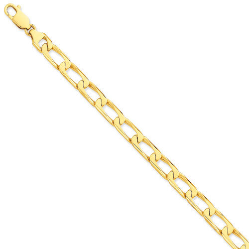 8mm Hand-Polished Open Link Chain 9 Inch 14k Gold LK115-9