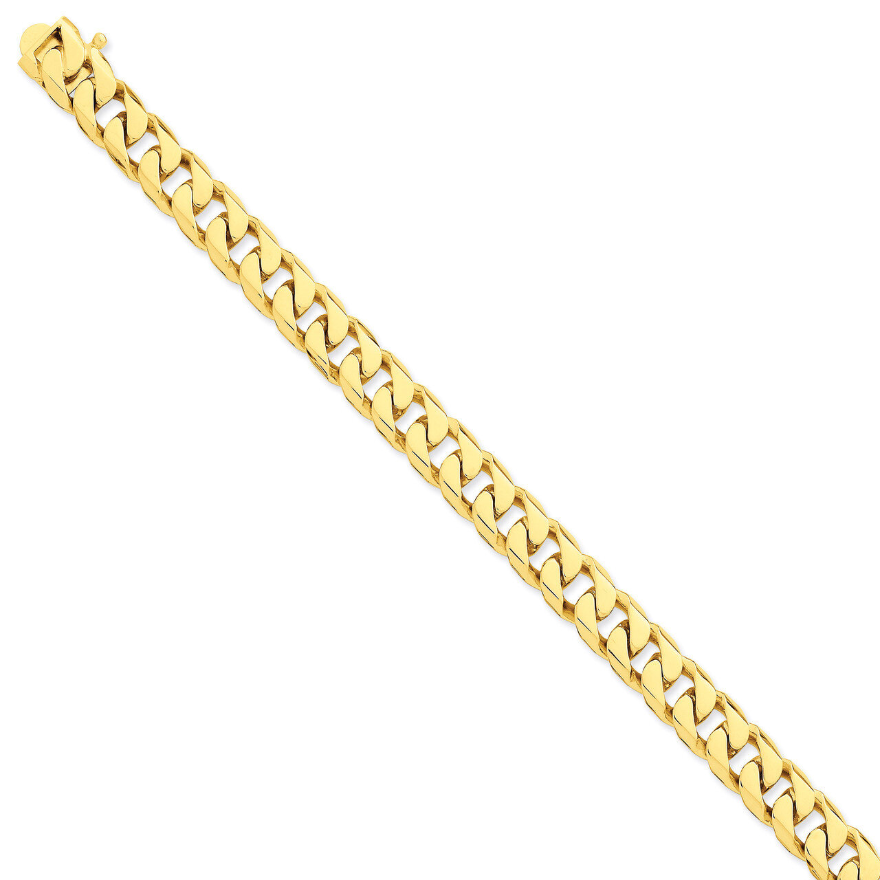 9.25mm Hand-polished Flat Beveled Curb Chain 22 Inch 14k Gold LK133-22