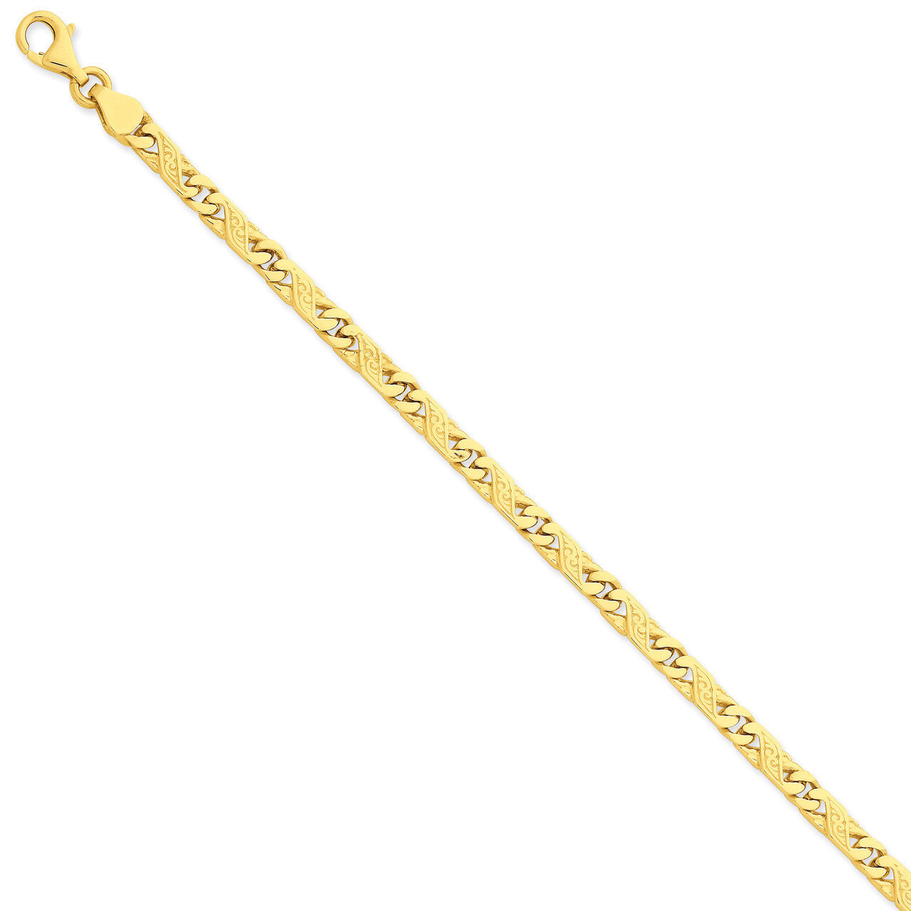 5mm Hand-Polished Fancy Link Chain 22 Inch 14k Gold LK161-22, MPN: LK161-22, 191101650000