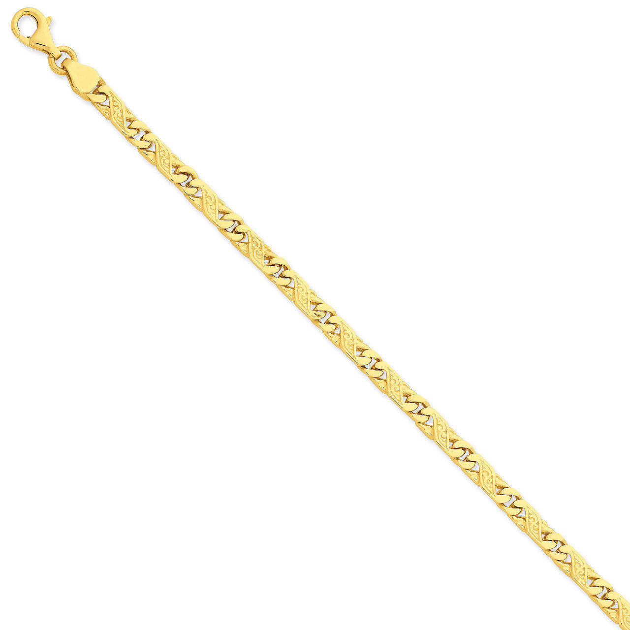5mm Hand-Polished Fancy Link Chain 24 Inch 14k Gold LK161-24