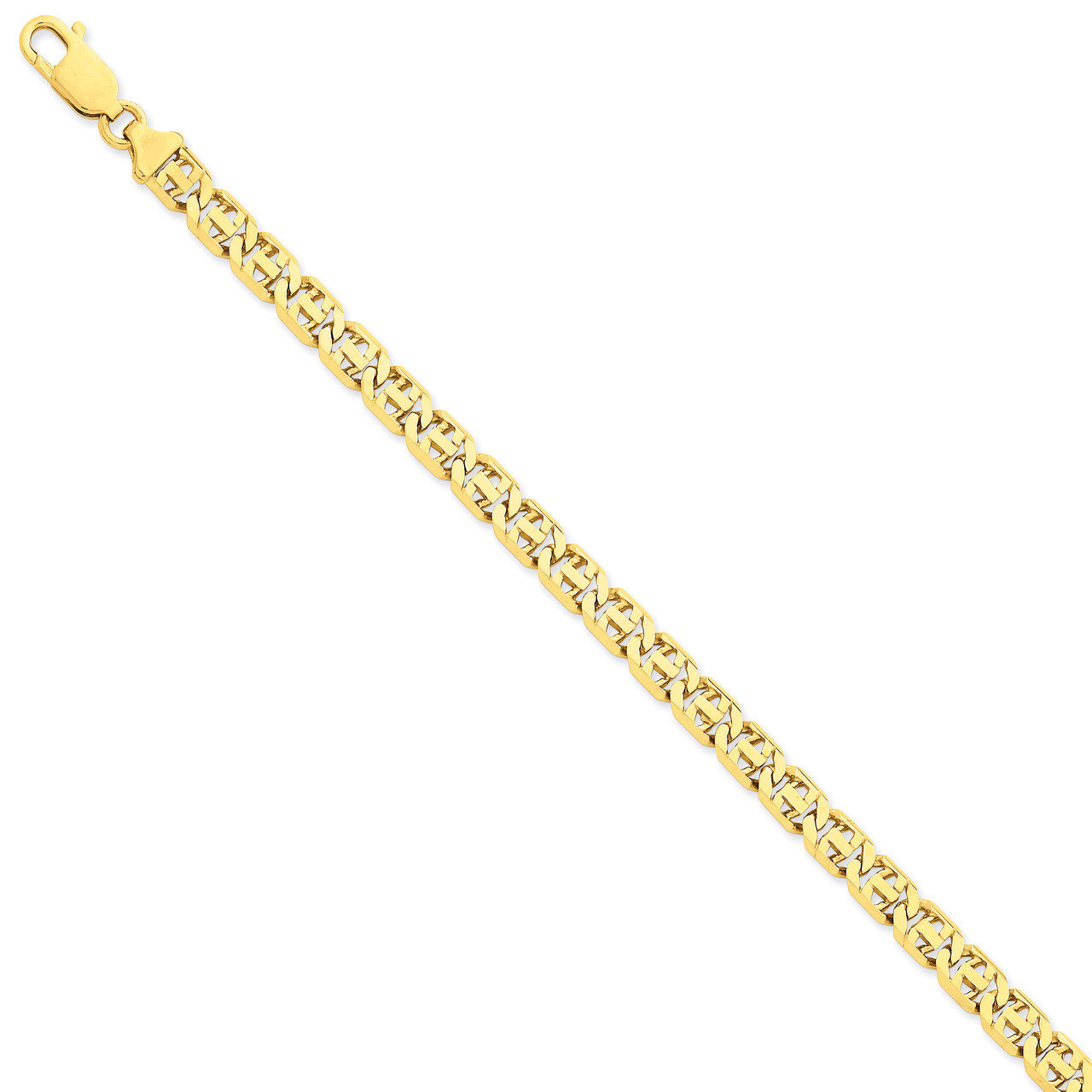7mm Hand-polished Link Necklace 20 Inch 14k Gold LK163-20