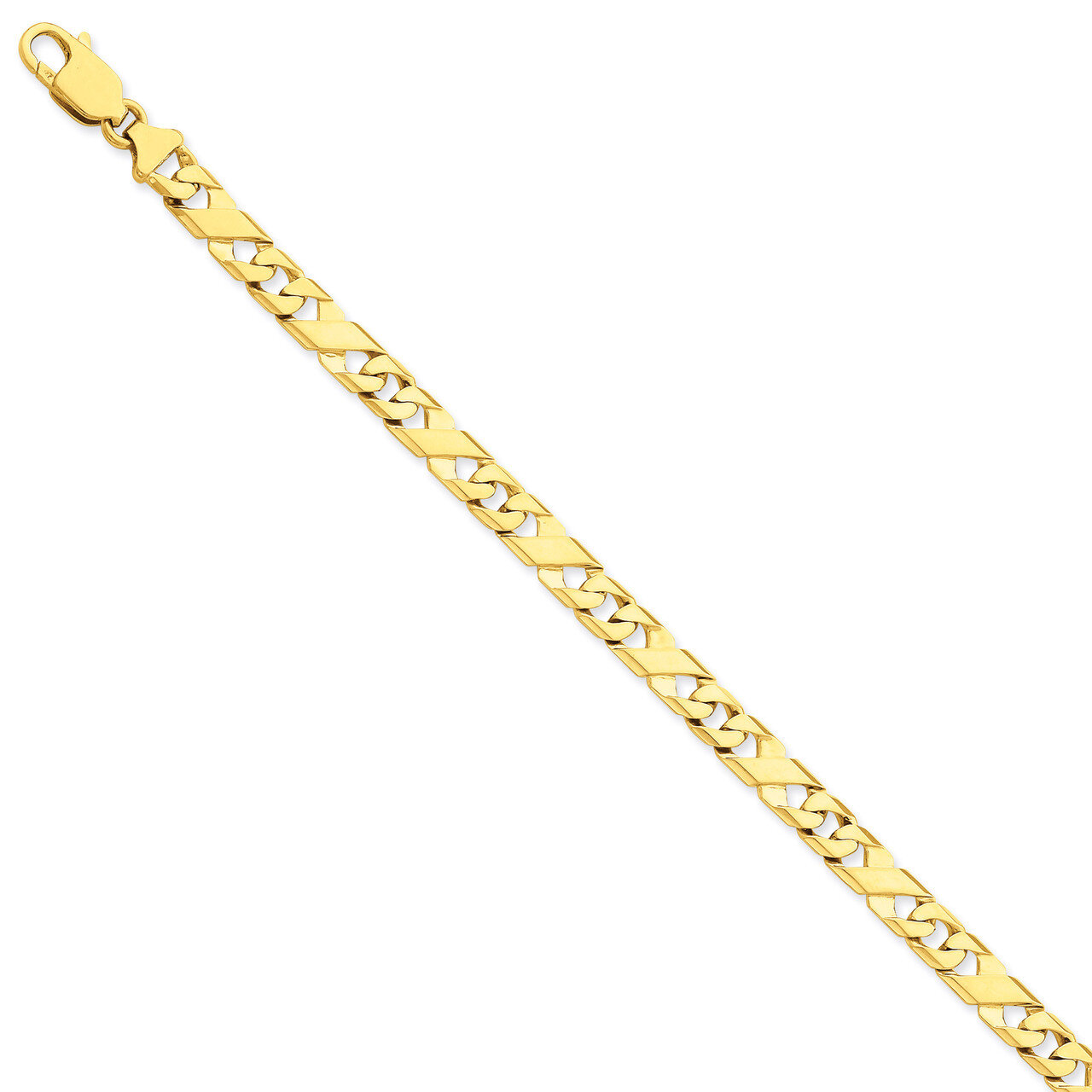 7mm Hand-polished Fancy Link Chain 8 Inch 14k Gold LK165-8, MPN: LK165-8, 886774404431
