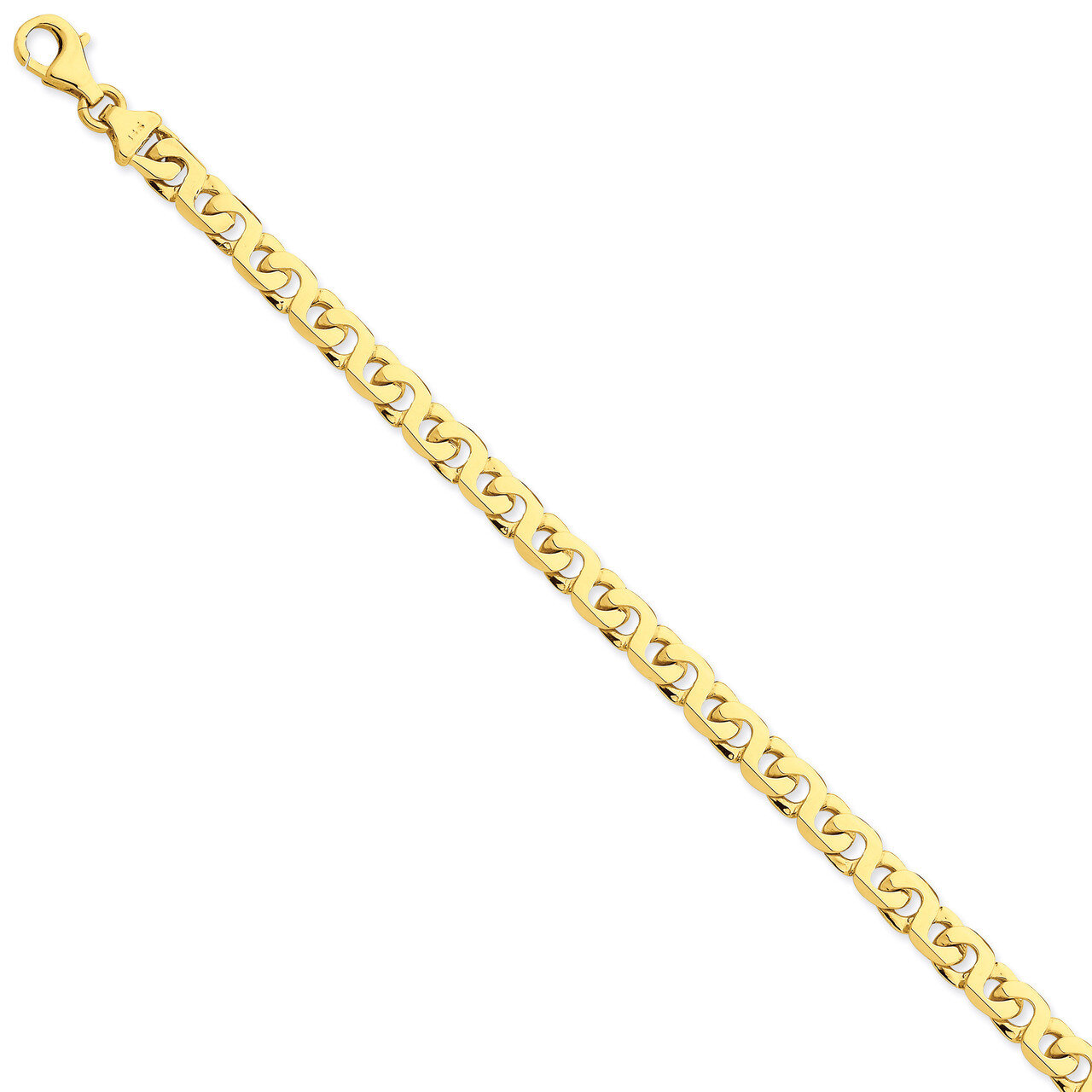 6mm Hand-polished Fancy Link Chain 18 Inch 14k Gold LK170-18, MPN: LK170-18, 191101650116