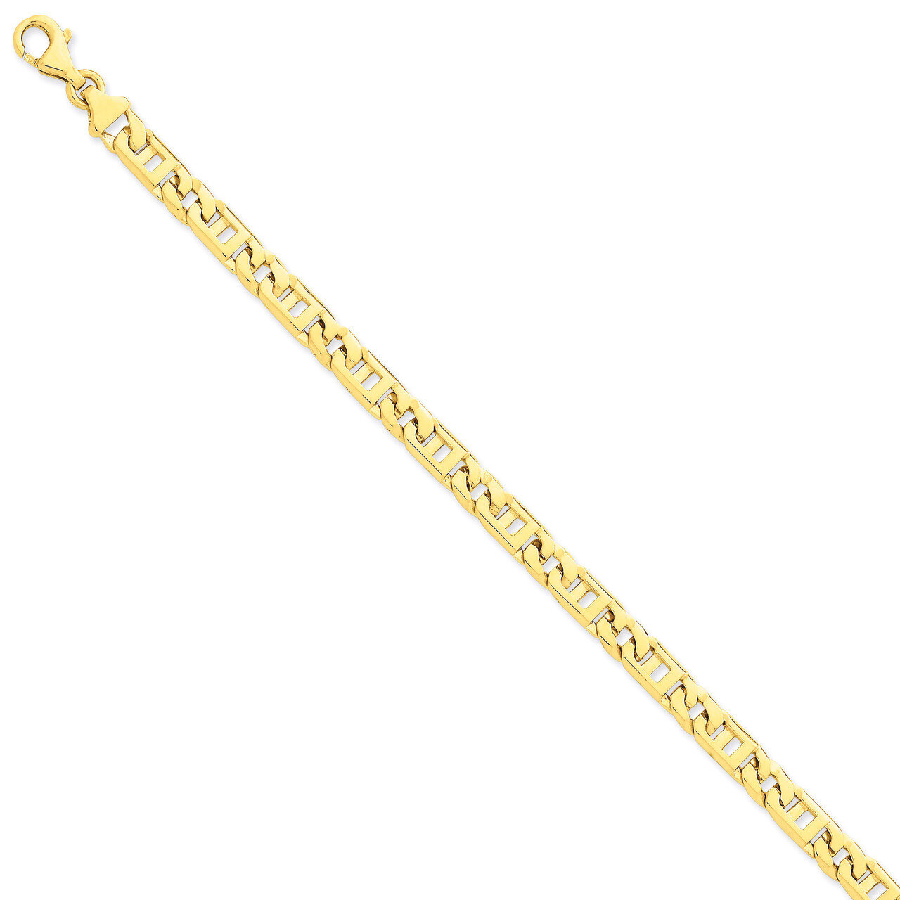 6mm Hand-polished Link Necklace 18 Inch 14k Gold LK171-18