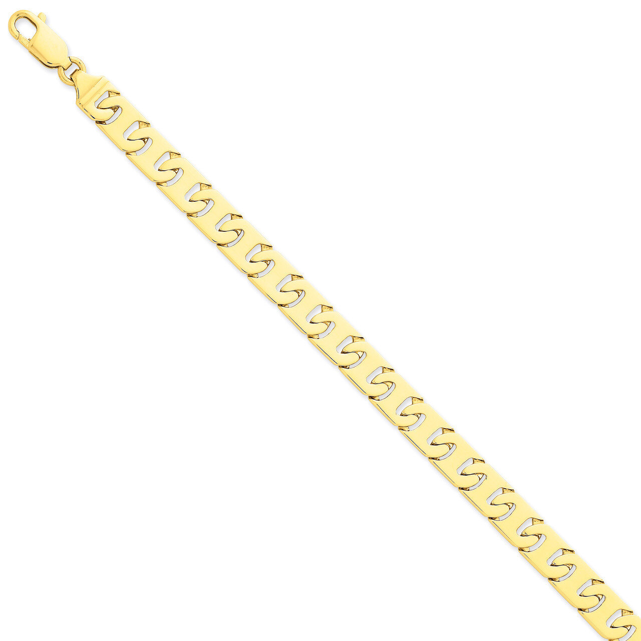 8mm Hand-Polished Fancy Link Chain 18 Inch 14k Gold LK172-18