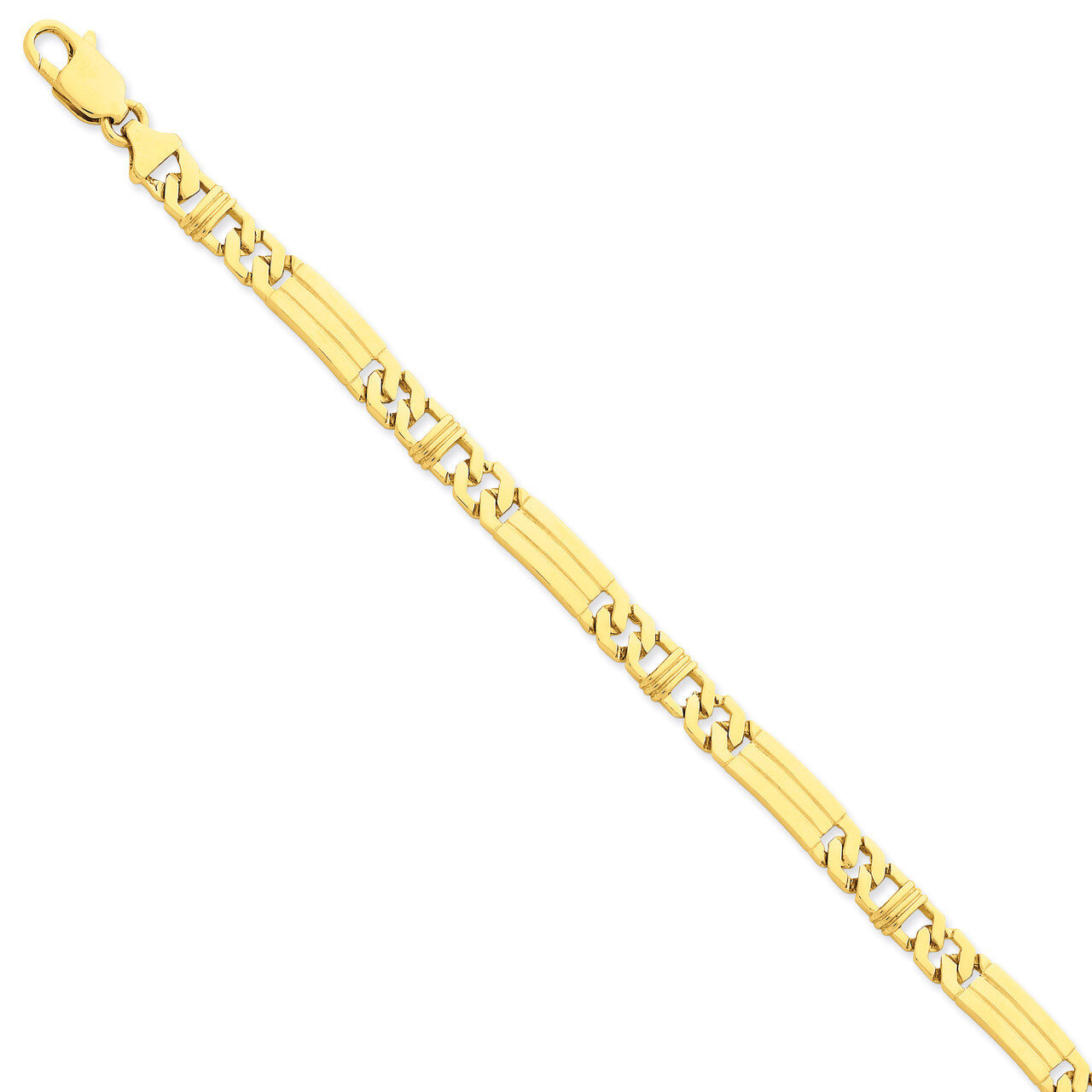 7mm Hand-Polished Fancy Link Chain 22 Inch 14k Gold LK201-22