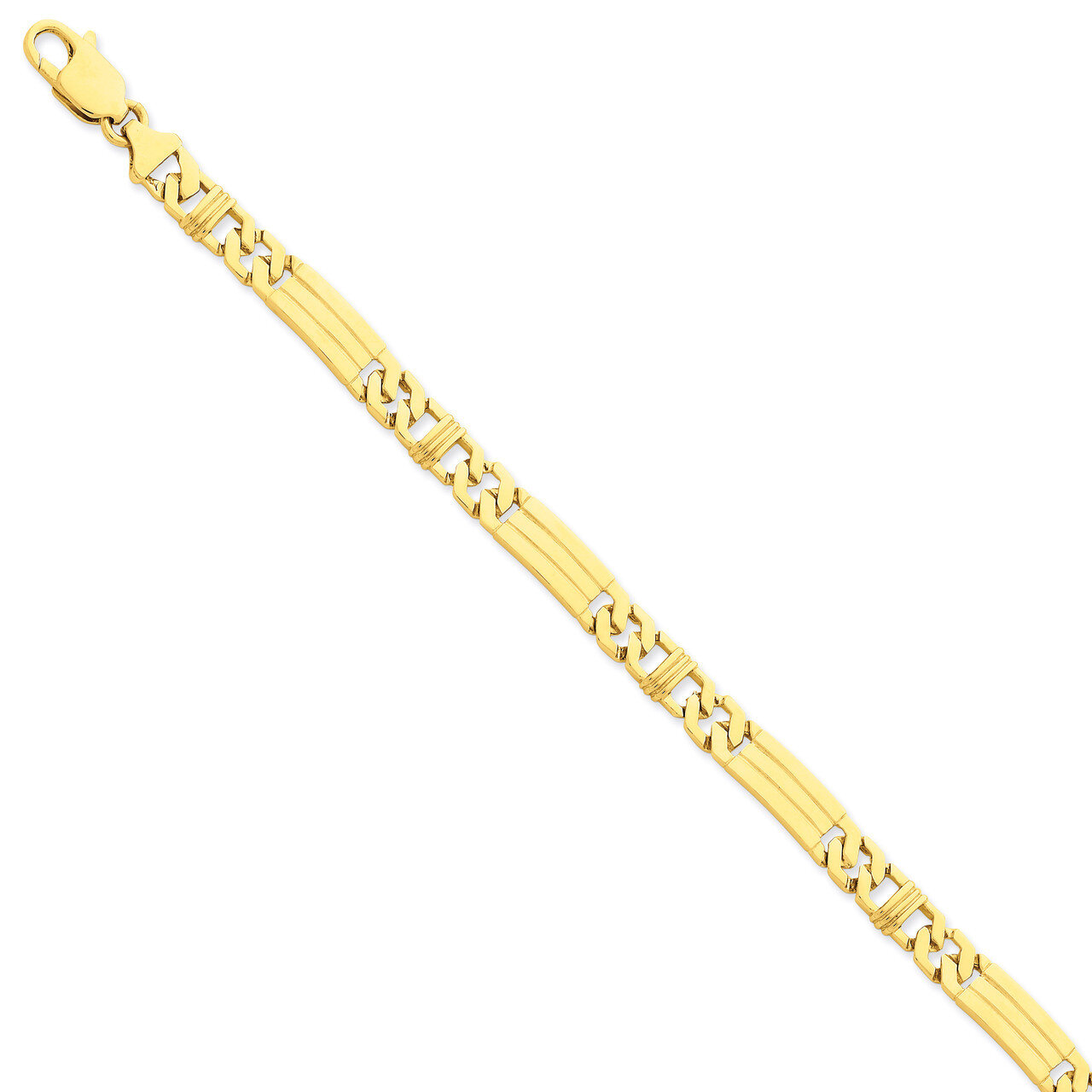 7mm Hand-Polished Fancy Link Chain 24 Inch 14k Gold LK201-24, MPN: LK201-24, 191101648274