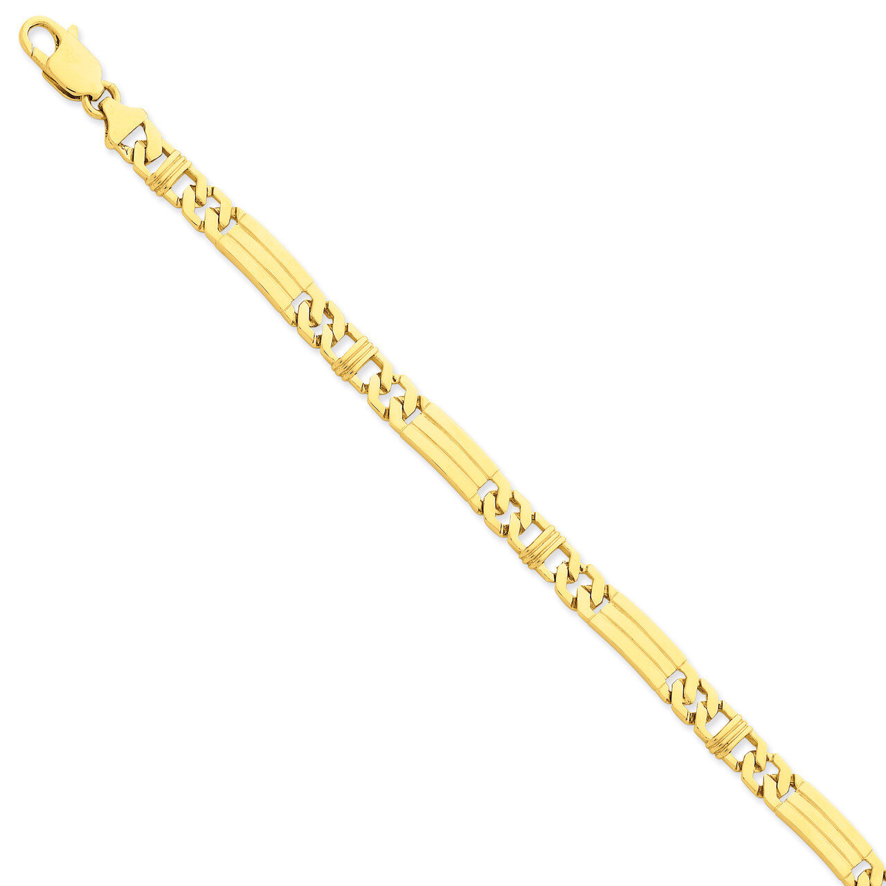 7mm Hand-polished Fancy Link Chain 8 Inch 14k Gold LK201-8, MPN: LK201-8, 886774404394