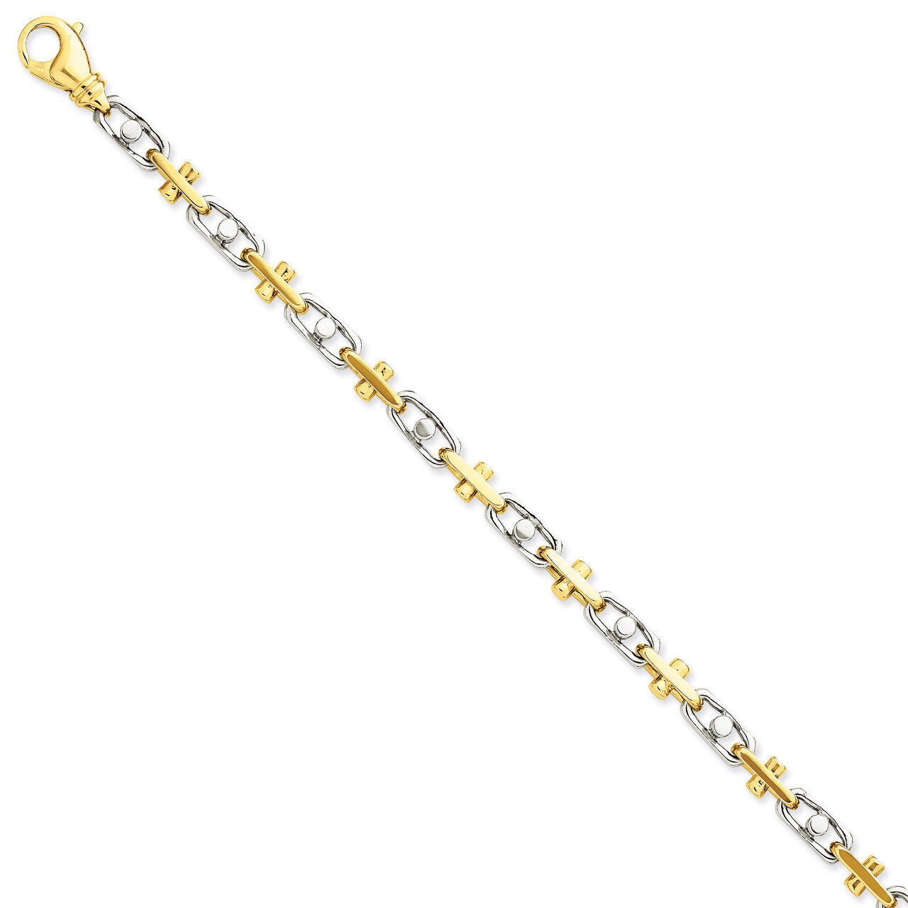 5mm Fancy Link Chain 8 Inch 14k Two-Tone Gold LK210-8, MPN: LK210-8, 886774404899