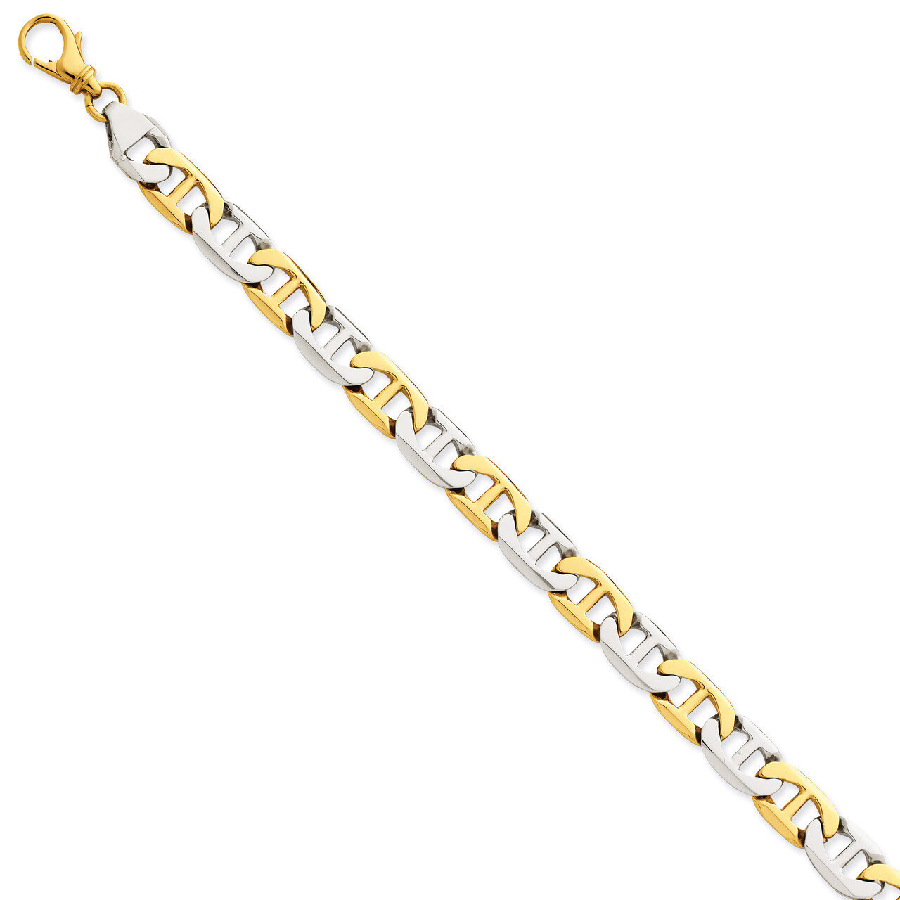 8mm Fancy Link Chain 9 Inch 14k Two-Tone Gold LK213-9, MPN: LK213-9, 191101650543