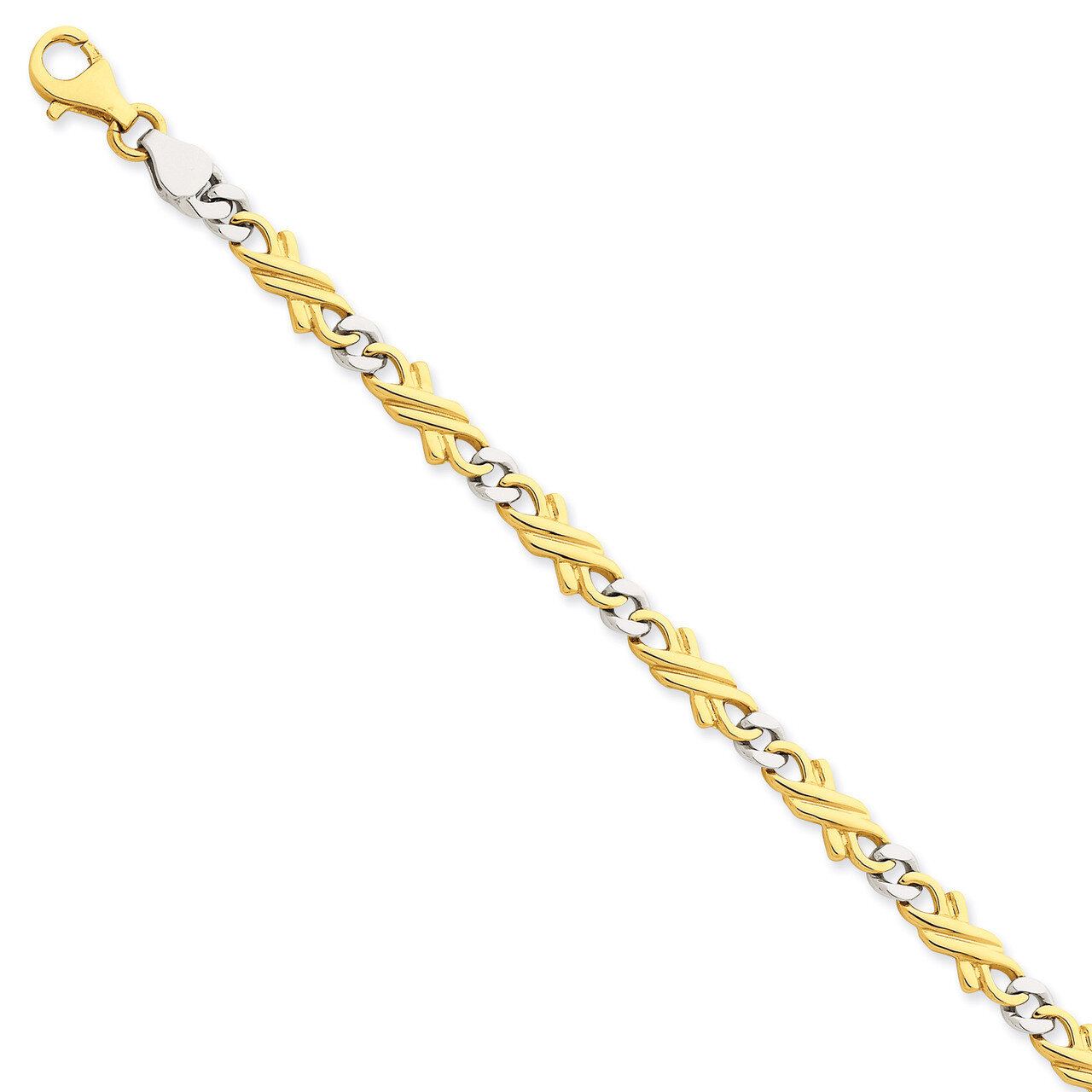 6mm Hand-polished Fancy Link Chain 8 Inch 14k Two-Tone Gold LK223-8, MPN: LK223-8, 886774404806