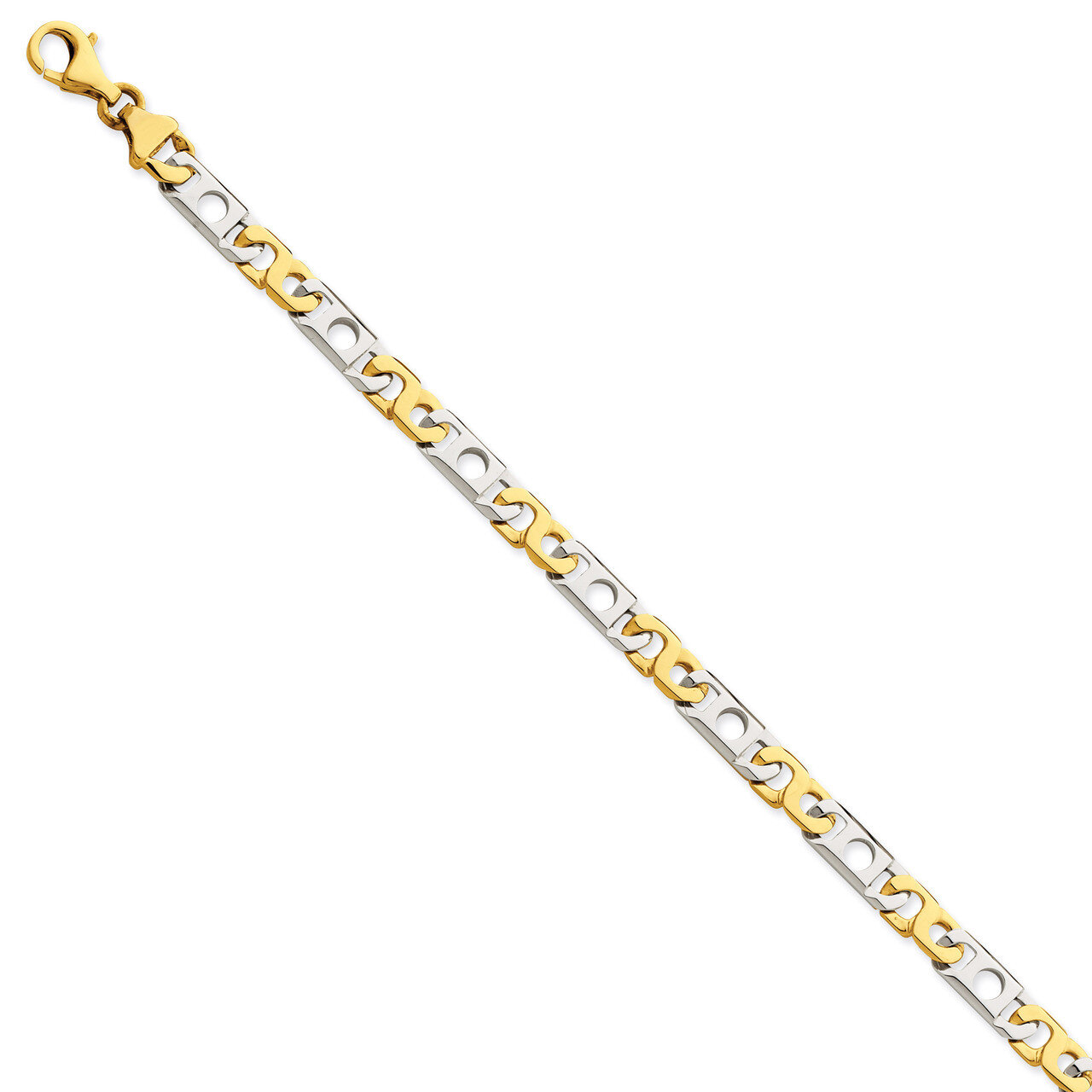 6mm Hand-polished Fancy Link Chain 8 Inch 14k Two-Tone Gold LK225-8