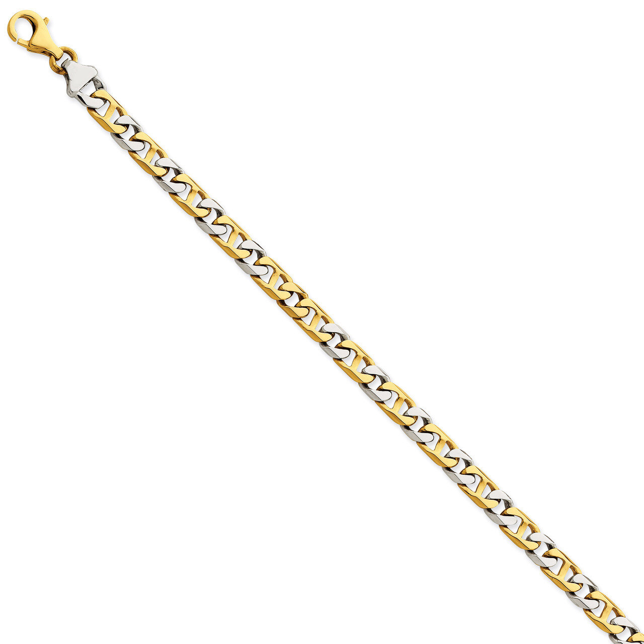 6mm Hand-polished Fancy Link Chain 8 Inch 14k Two-Tone Gold LK259-8, MPN: LK259-8, 886774405063