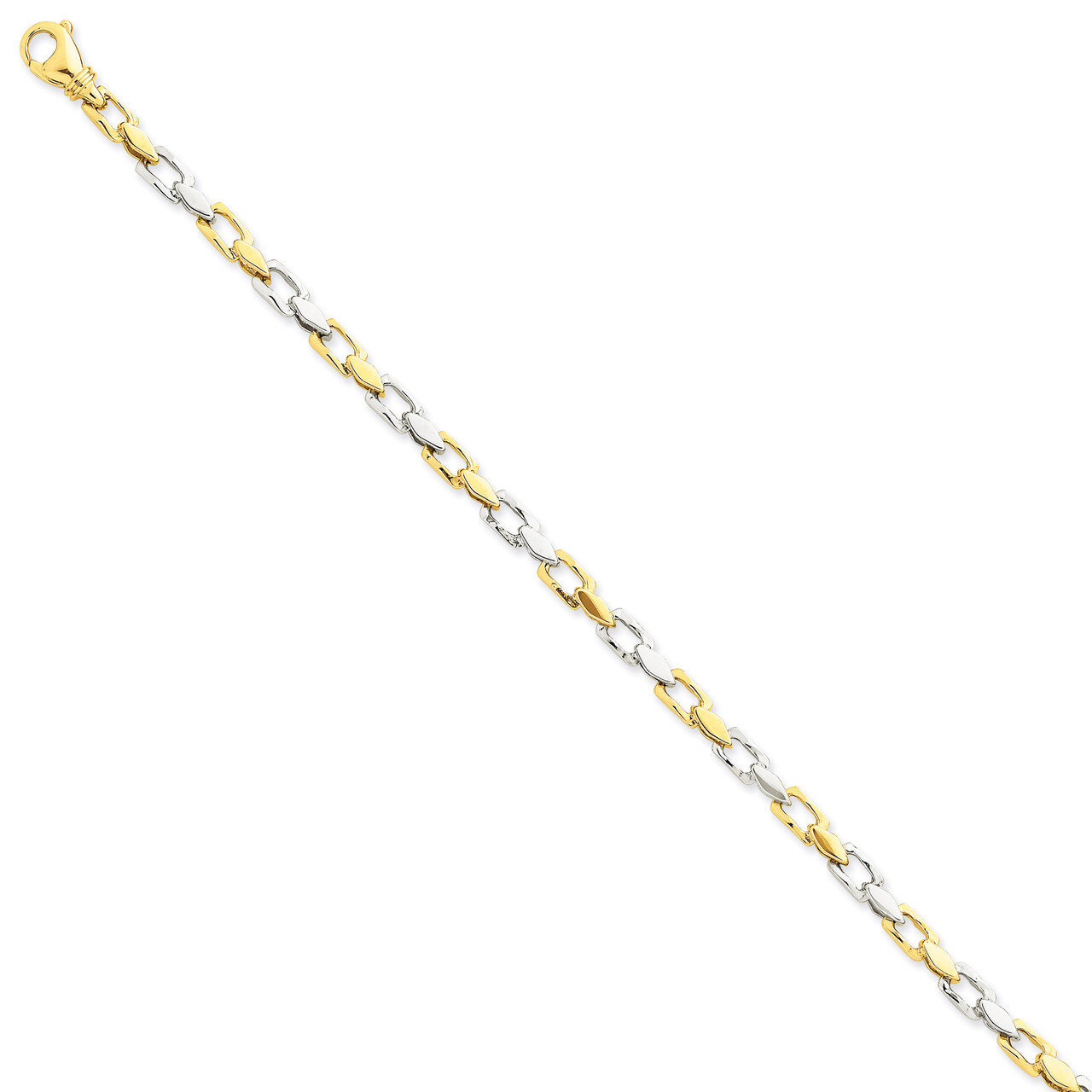 4.5mm Hand-Polished Fancy Link Chain 18 Inch 14k Two-Tone Gold LK305A-18