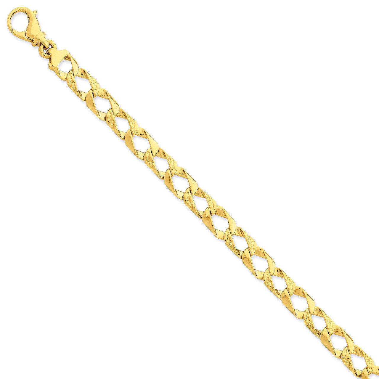 8.65mm Polished Fancy Link Bracelet 8 Inch 14k Gold LK393-8