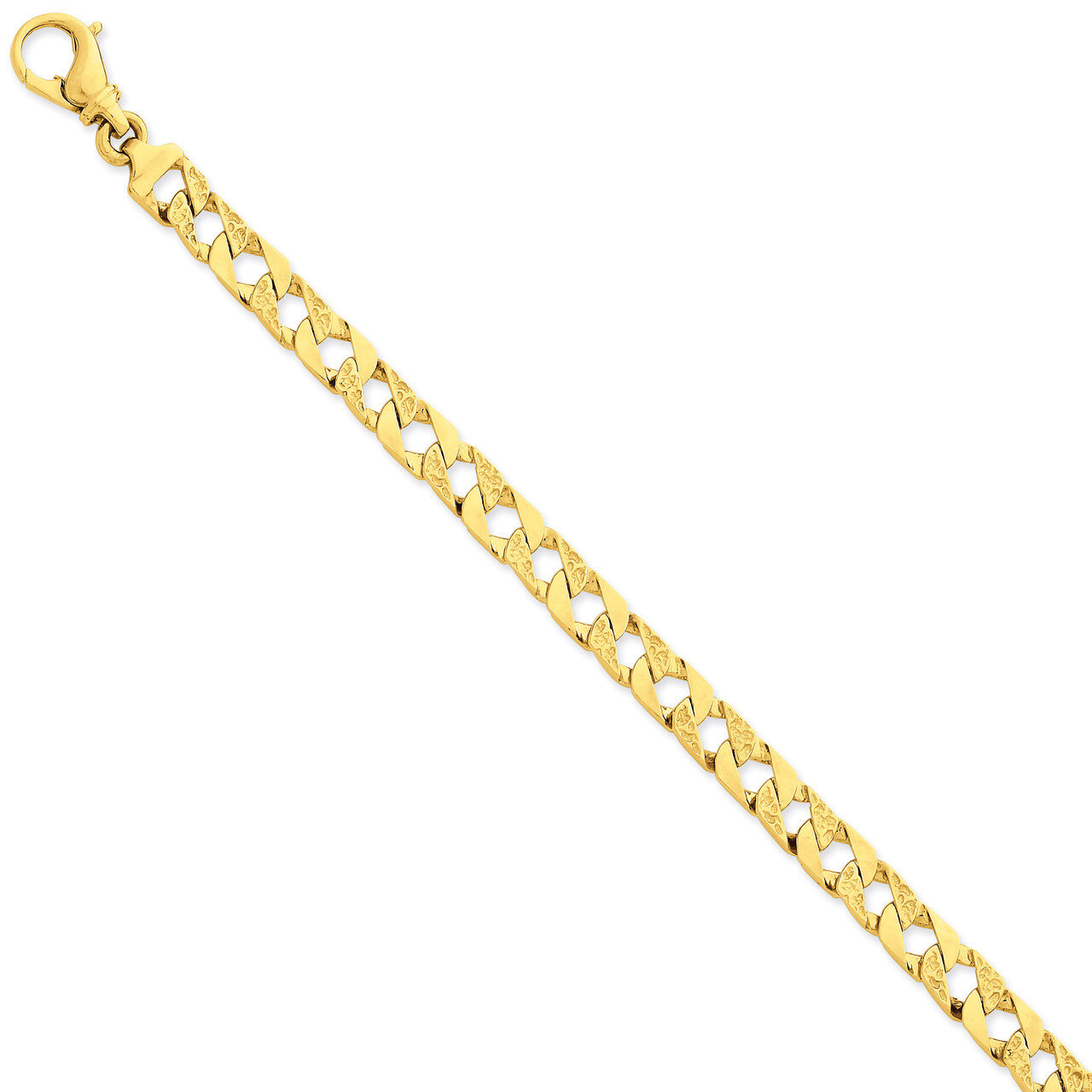 7.35mm Polished Fancy Link Bracelet 8 Inch 14k Gold LK394-8