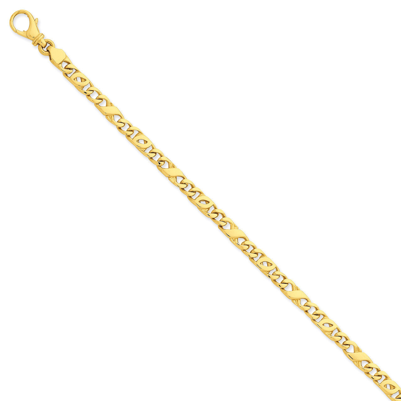 5mm Polished Fancy Link Chain 7 Inch 14k Gold LK396-7, MPN: LK396-7, 886774404226