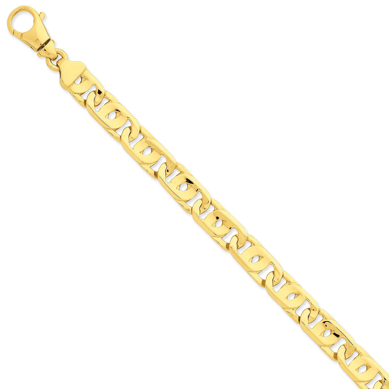 10.2mm Polished Fancy Link Bracelet 8.5 Inch 14k Gold LK410-8.5