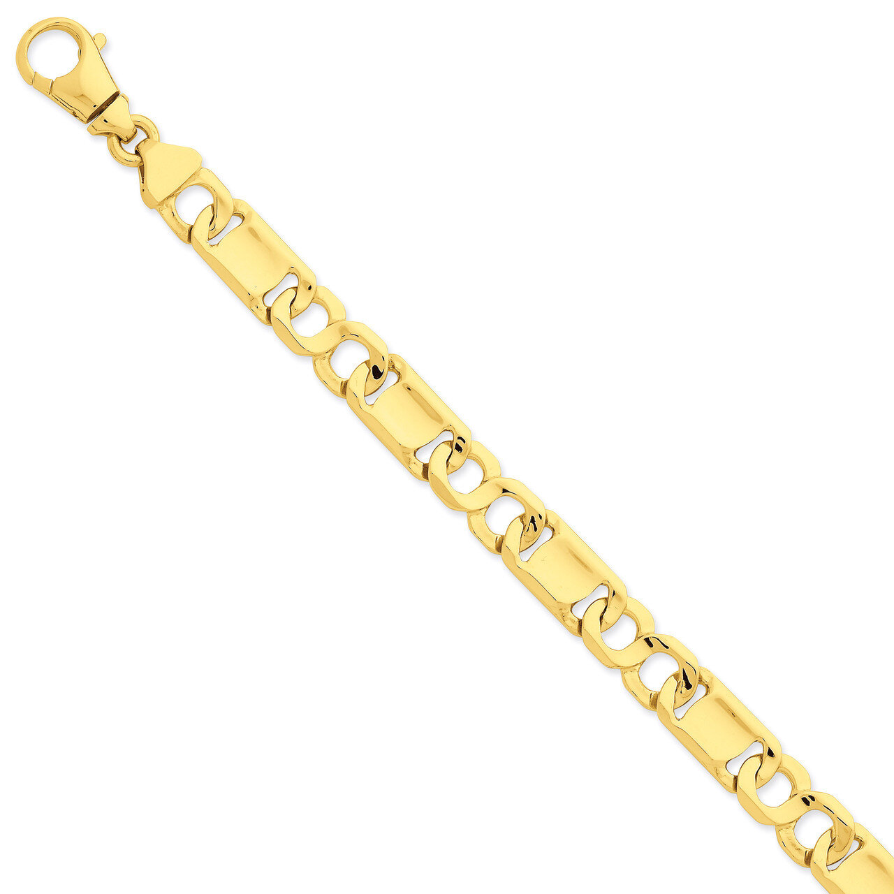 10.6mm Polished Fancy Link Bracelet 8.5 Inch 14k Gold LK412-8.5