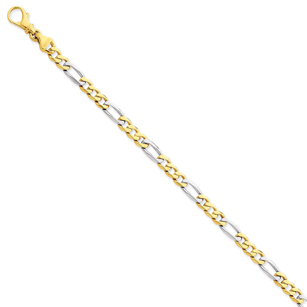 5.8mm Polished Fancy Link Necklace 18 Inch 14k Two-Tone Gold LK487-18, MPN: LK487-18, 191101652417